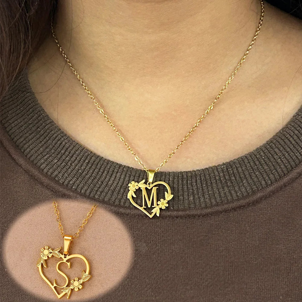 A-Z Initials Heart Pendant