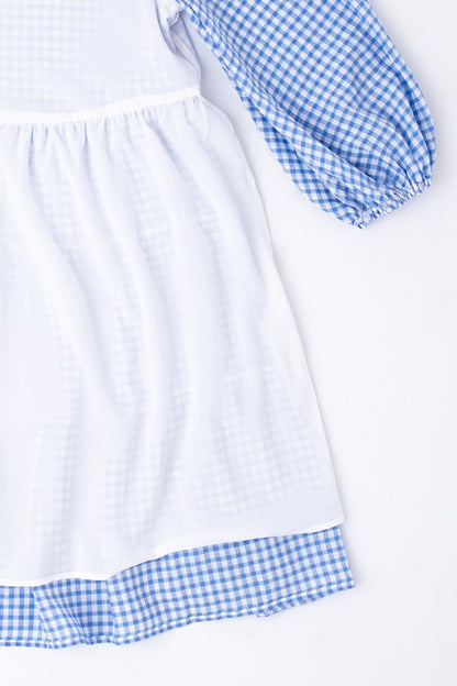 Vichy Check tiered dress