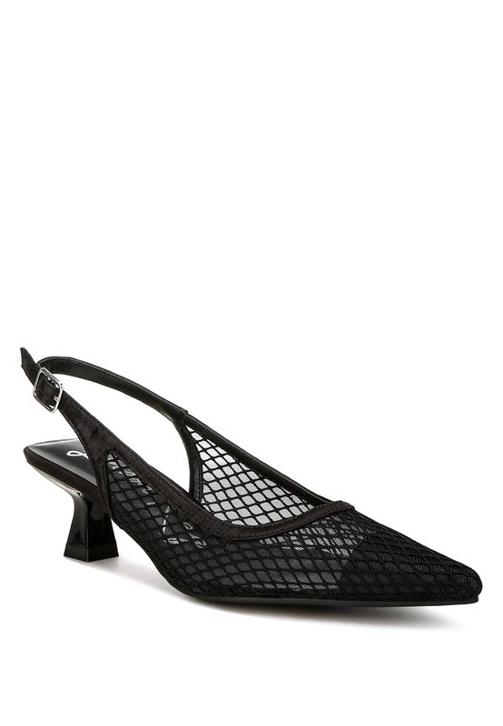 Kiev Mesh Pin Buckle Pointed Mules