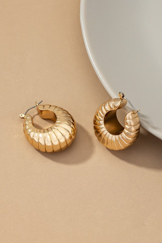 Clam Shell Hoop Earrings