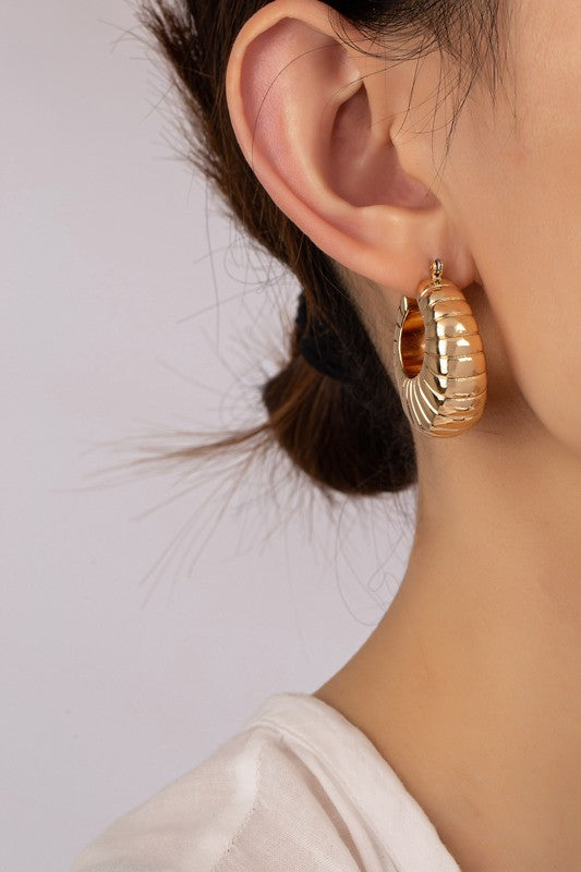 Clam Shell Hoop Earrings