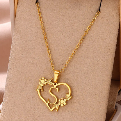 A-Z Initials Heart Pendant