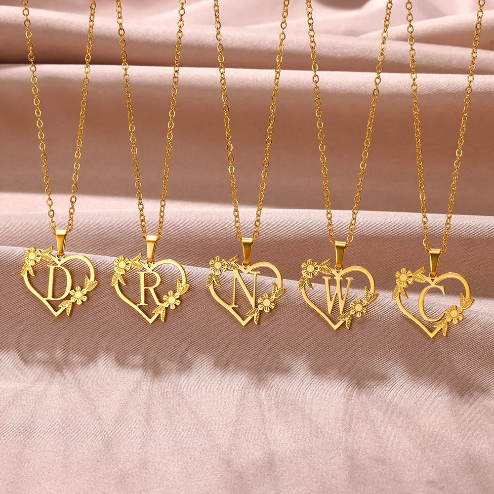 A-Z Initials Heart Pendant