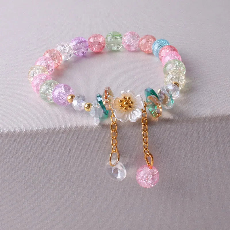 Sweet Vintage Pearl Lily Tulip Flower Bracelet