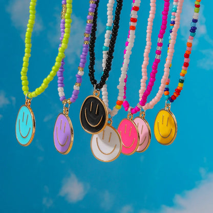 Cute Bohemia Smiley Face Necklaces