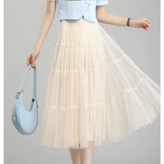 Cake Gauze High Waist A-line Skirt