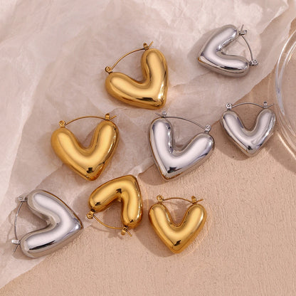 Hollow Heart Stud Earrings