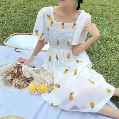 Ruffle Puff Sleeve Summer Party Dress