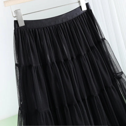 Cake Gauze High Waist A-line Skirt