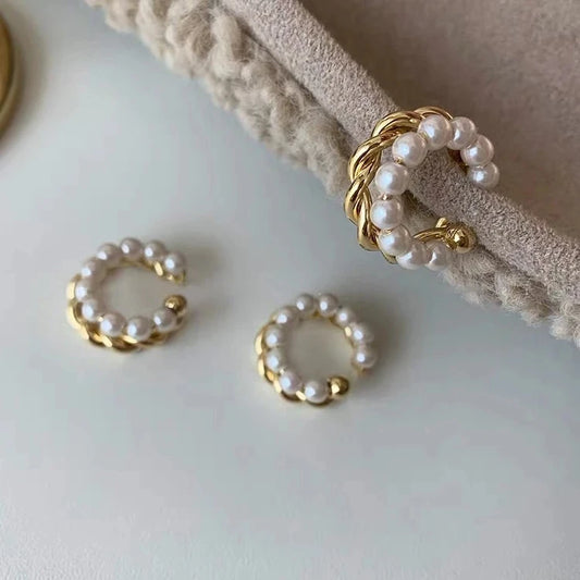 Vintage Pearl Earcuffs Earings