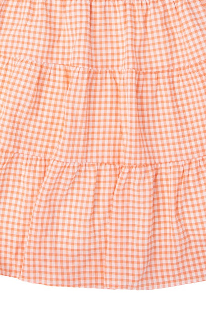 Vichy Check tiered dress