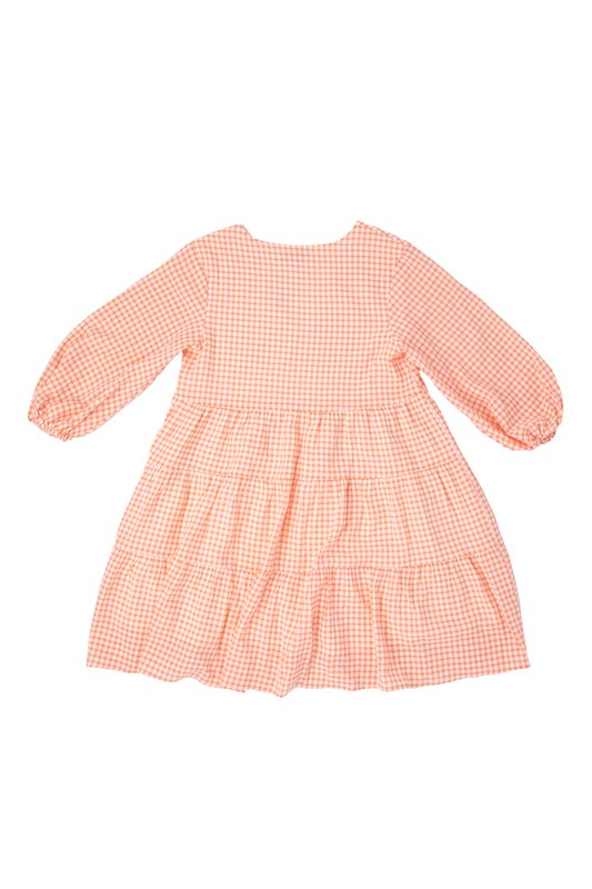 Vichy Check tiered dress