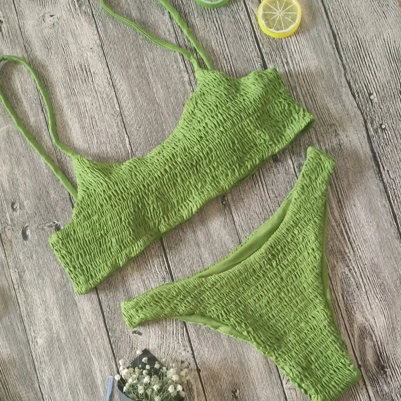 Pleated Bikini Set