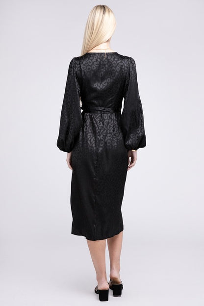 Essential Black Flounce Hem Wrap Dress