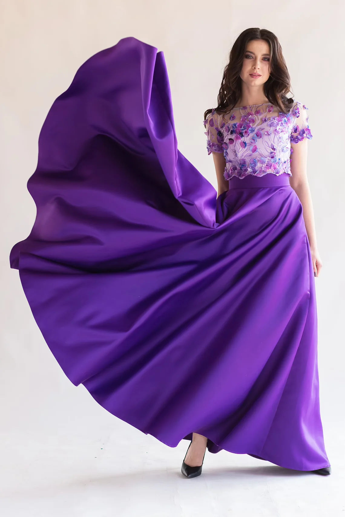 Elegant Satin Maxi Skirt