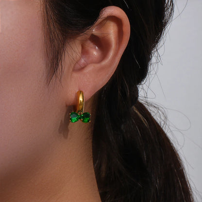 Bow Charm Hoop Earrings