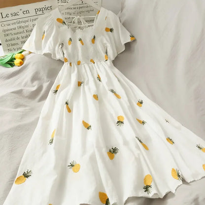 Ruffle Puff Sleeve Summer Party Dress