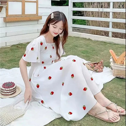 Ruffle Puff Sleeve Summer Party Dress