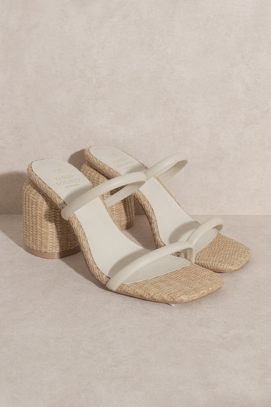 STL's Raffia High Heel Mules