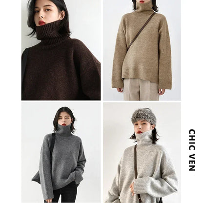 STL's Basic Loose Turtleneck Sweaters