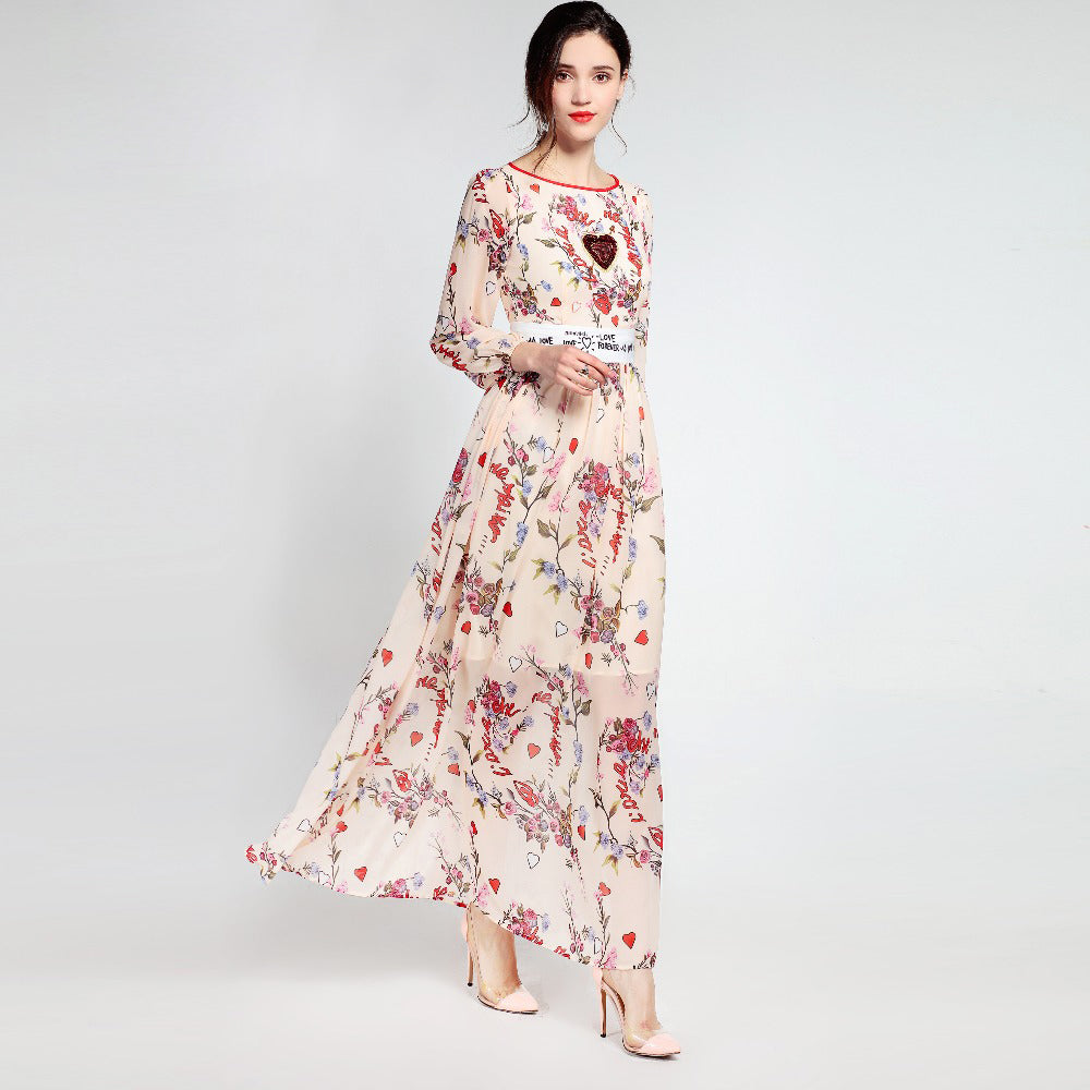 Elegant Floral Fantasy Long Dress