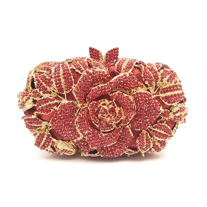 Crystal Rose Flower Purse