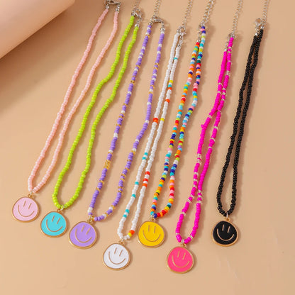 Cute Bohemia Smiley Face Necklaces