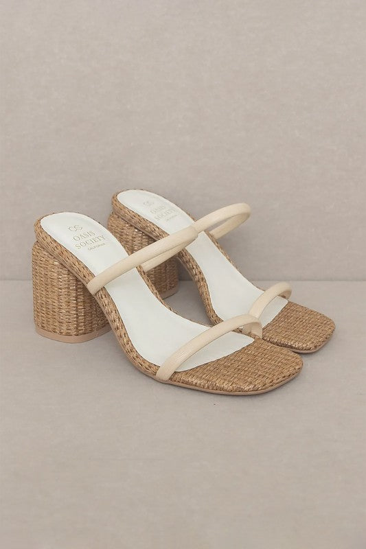 STL's Raffia High Heel Mules