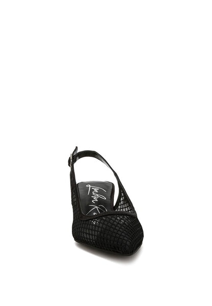 Kiev Mesh Pin Buckle Pointed Mules