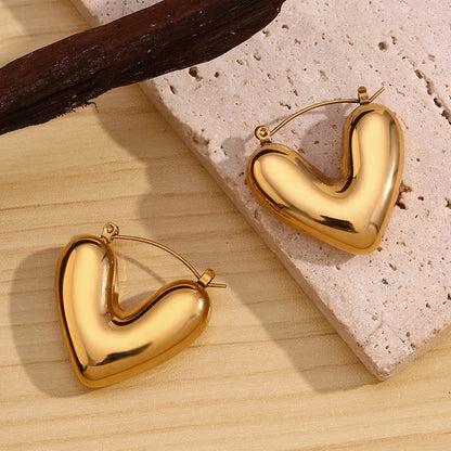 Hollow Heart Stud Earrings