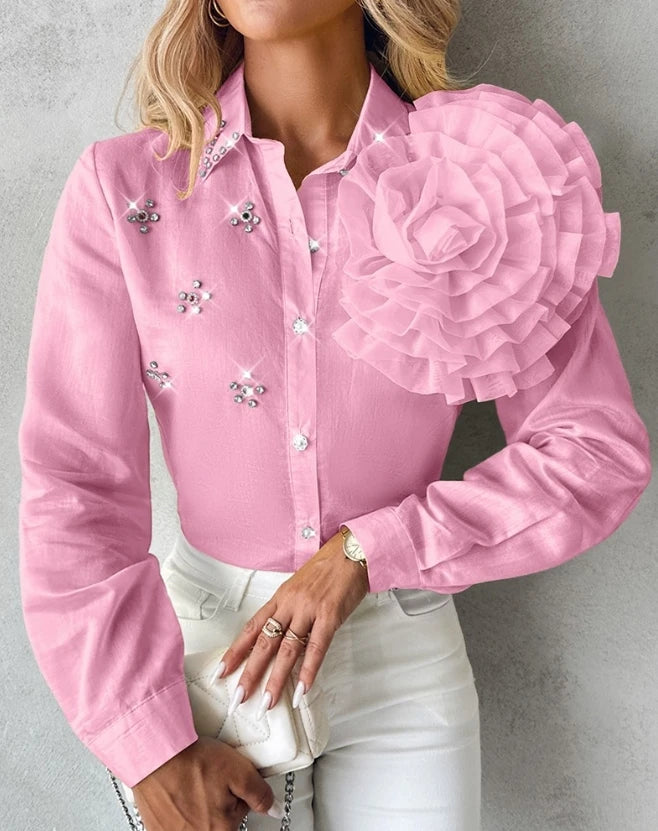 Spring Rose Rhinestone Top