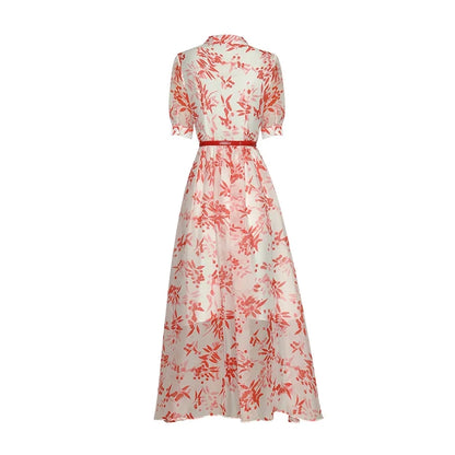 Floral Peach Elegant Dresses