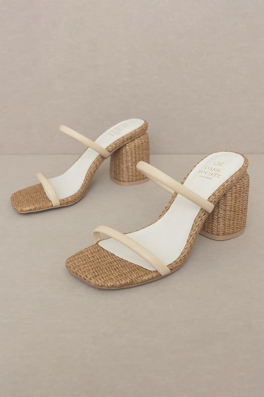 STL's Raffia High Heel Mules