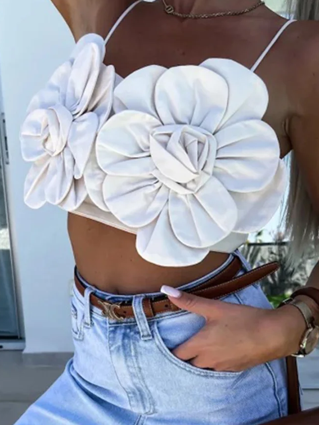 Flower Power Cropped Tops