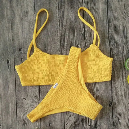 Pleated Bikini Set