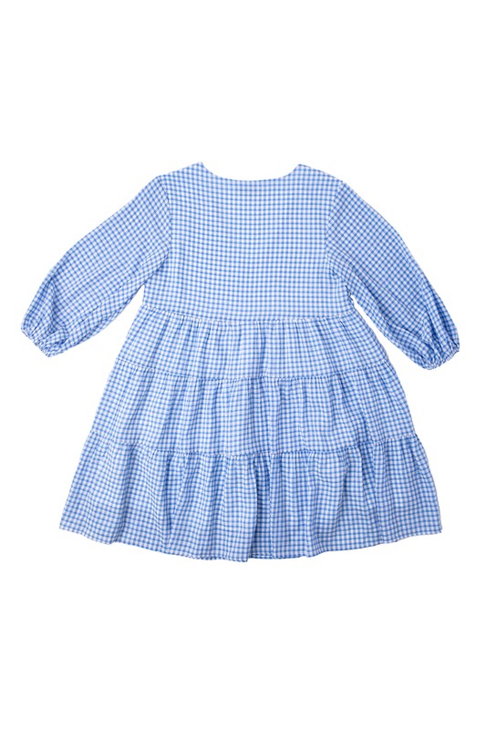 Vichy Check tiered dress