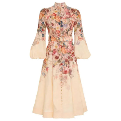 STL's Floral Lantern Sleeve Dress