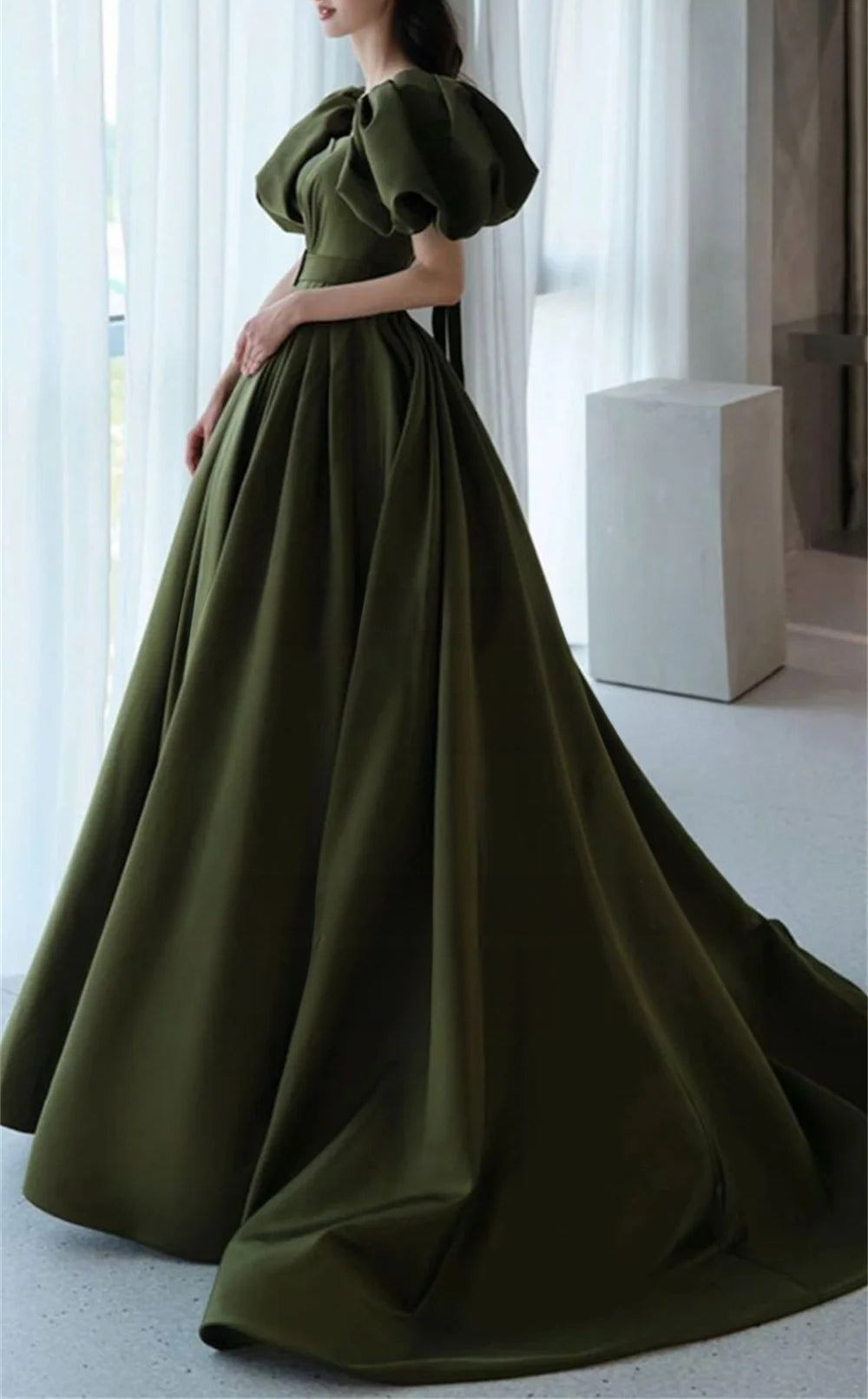 Modern A-line Draped Evening Gown