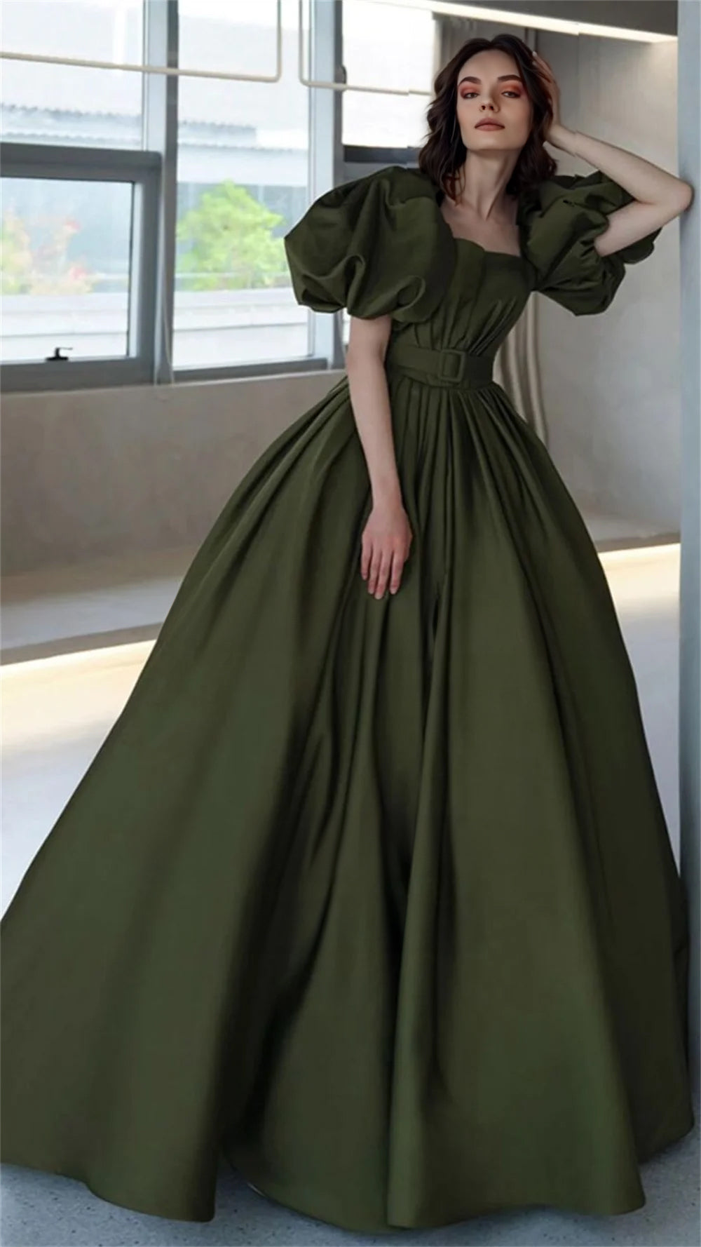 Modern A-line Draped Evening Gown