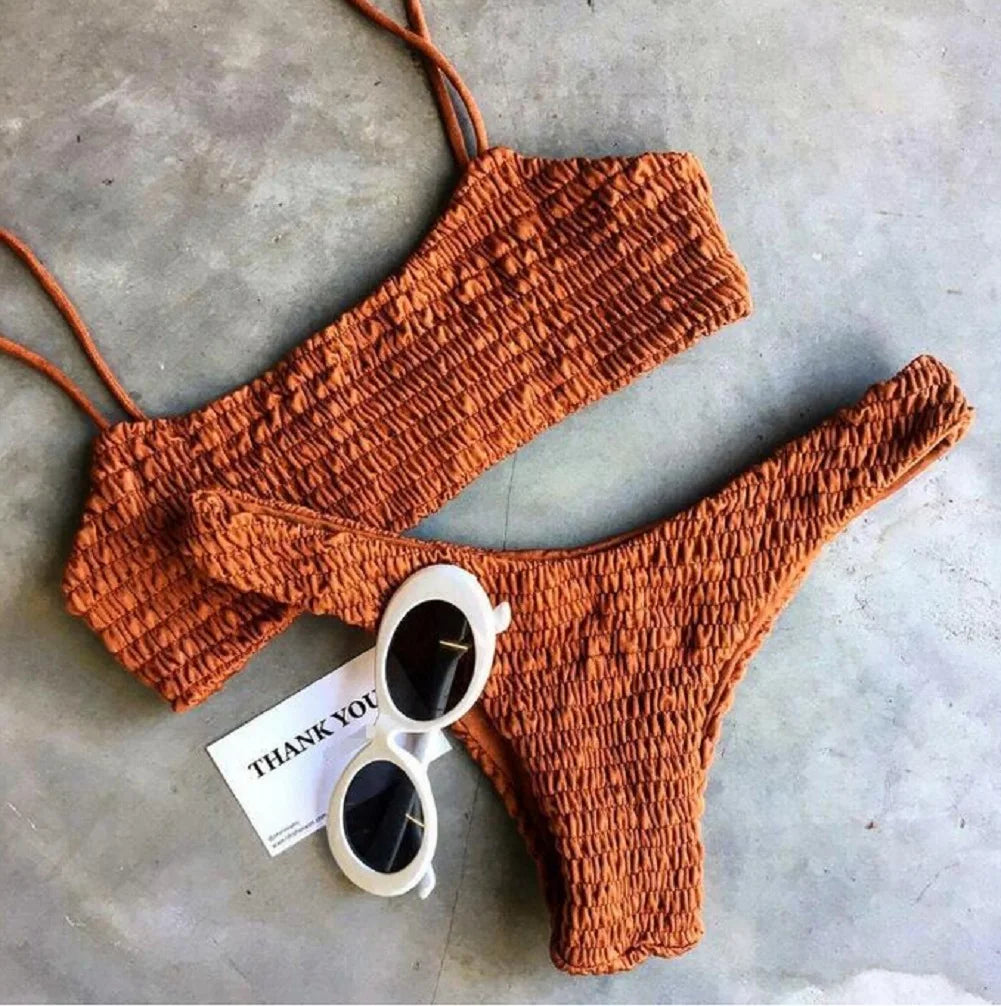 Pleated Bikini Set