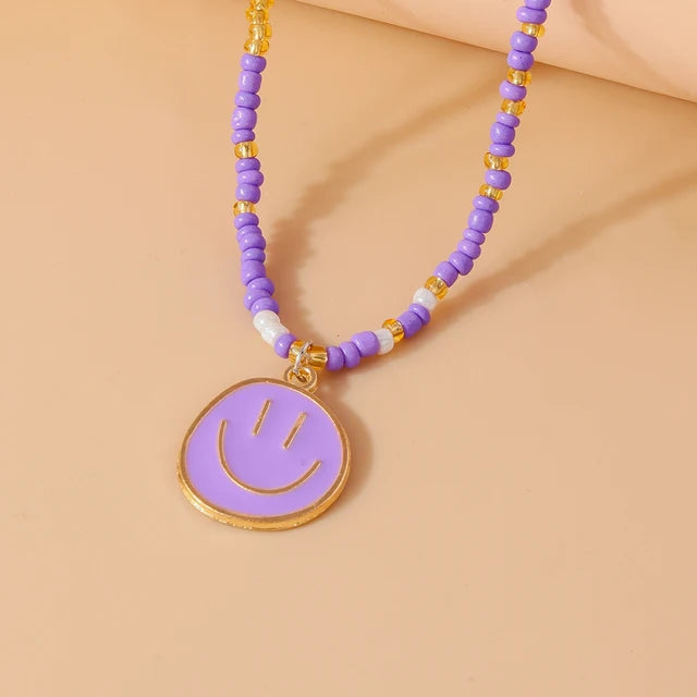 Cute Bohemia Smiley Face Necklaces