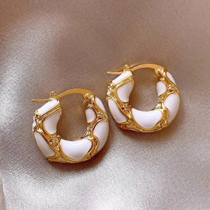 Enamel Hoop Earrings