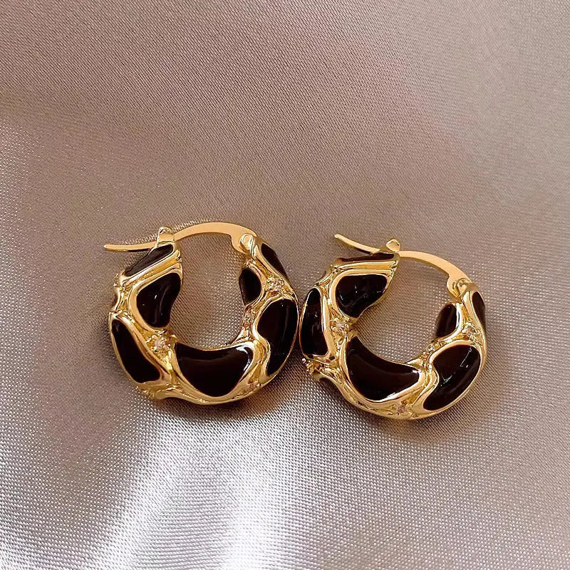 Enamel Hoop Earrings