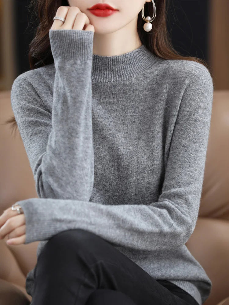 STL's Merino Wool Soft Mock Turtleneck Sweater