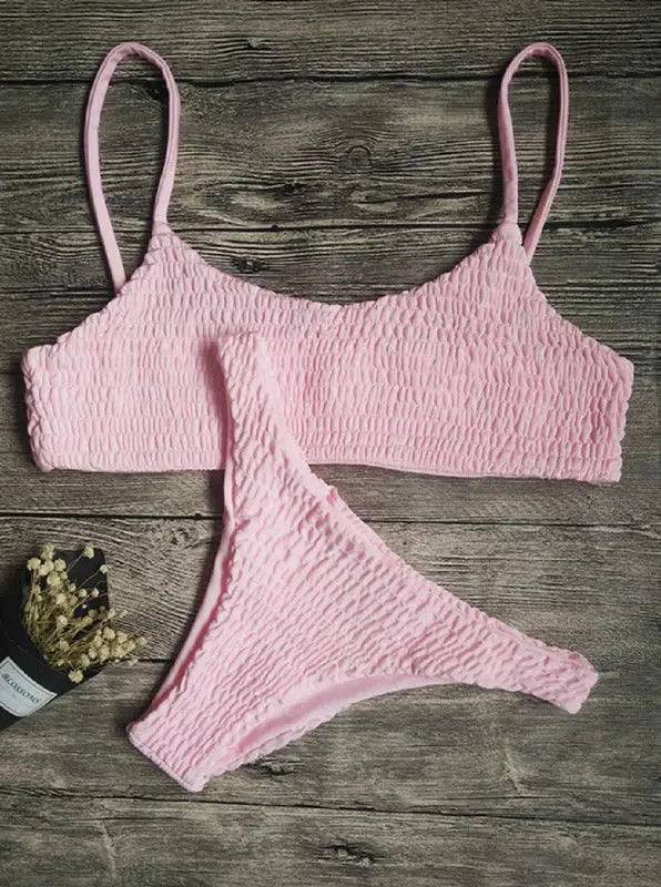 Pleated Bikini Set