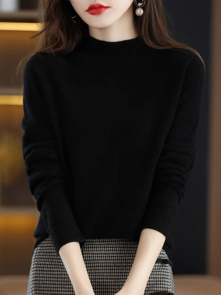 STL's Merino Wool Soft Mock Turtleneck Sweater