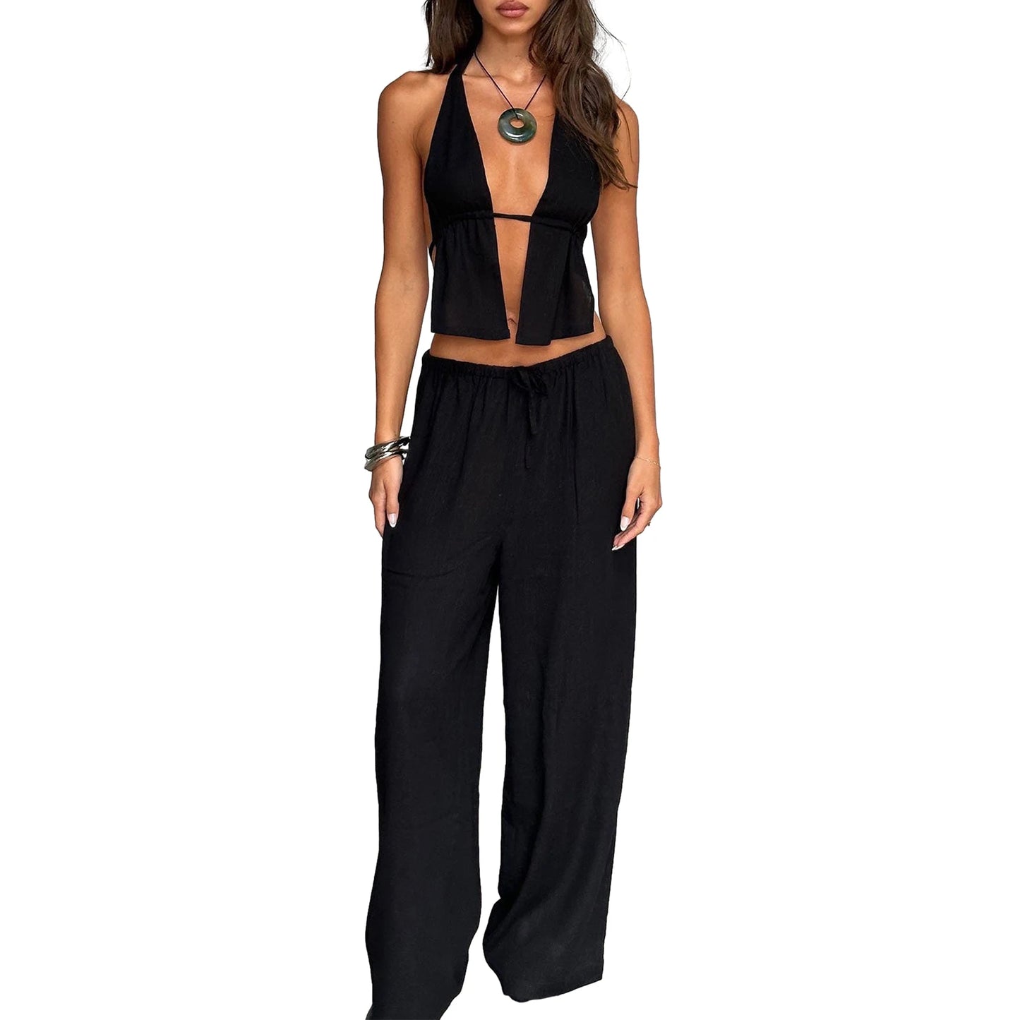 STL's Tank Tops + Wide-Leg Long Pants 2 Pieces Set