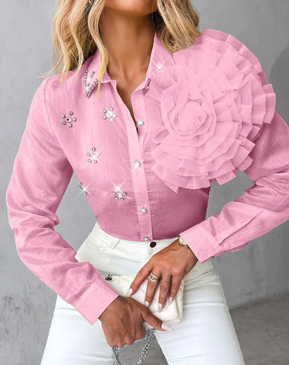 Spring Rose Rhinestone Top