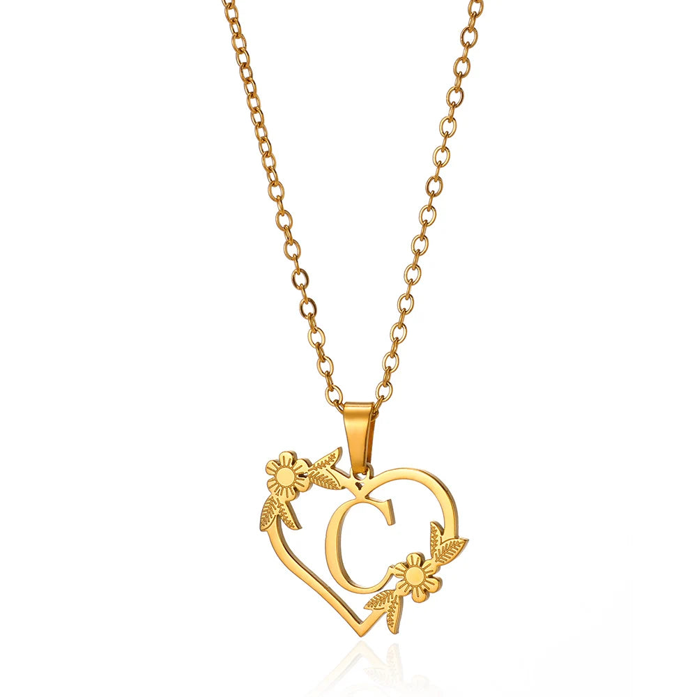 A-Z Initials Heart Pendant