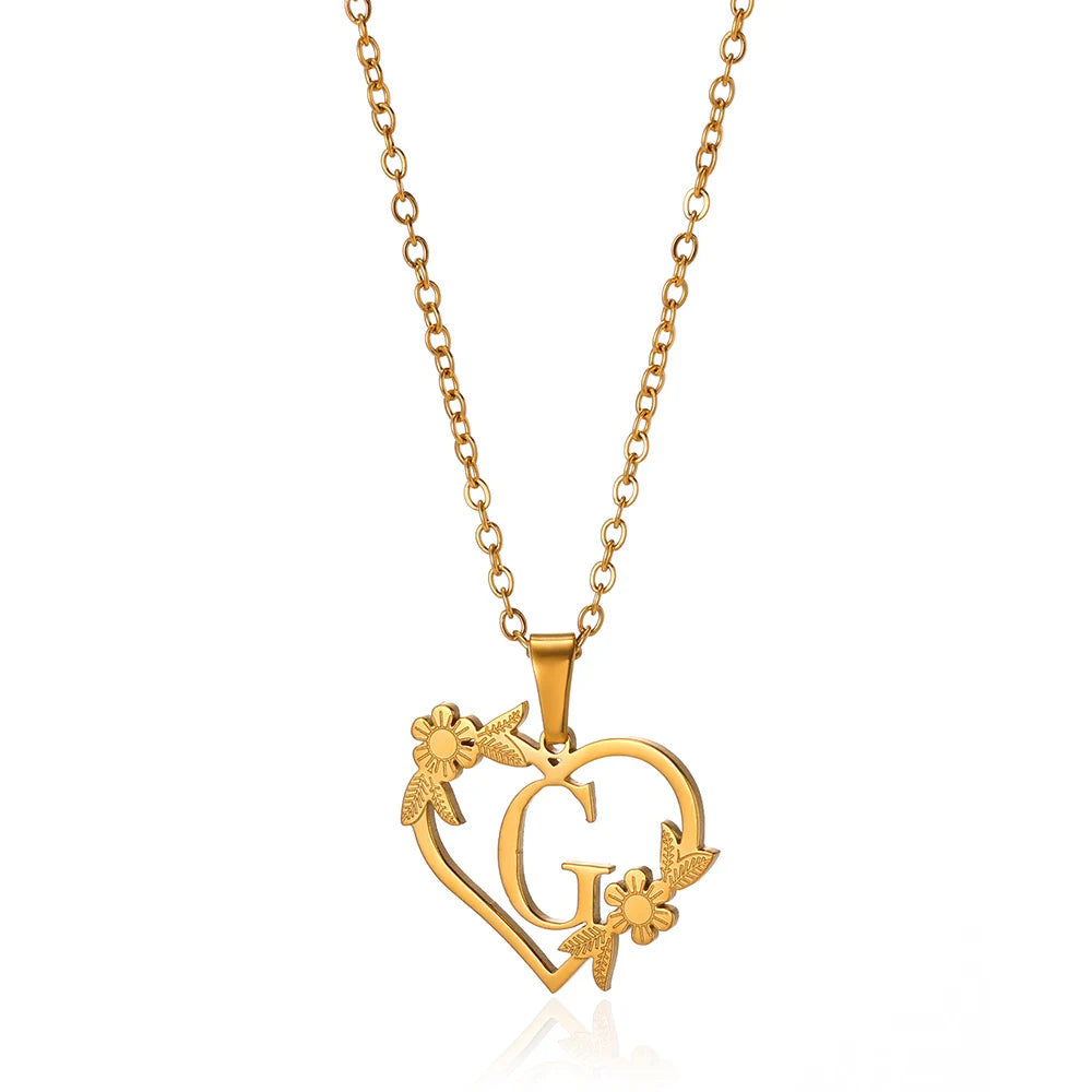 A-Z Initials Heart Pendant